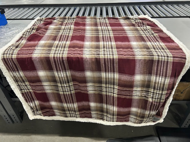 EDDIE BAUER PLAID BLANKET 48" BY 56" - MULTI - Like New