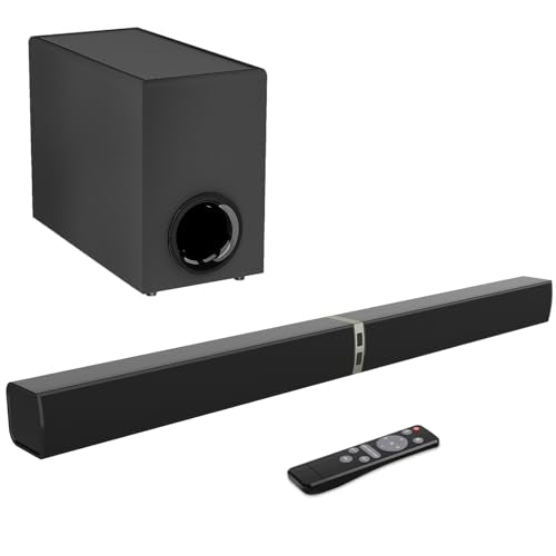 MZEIBO Sound bar Subwoofer 120W Bluetooth 5.0 TV Soundbar Home Theater System - Like New