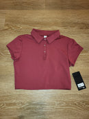 90 DEGREES BY REFLEX LUX SHORT SLEEVE CROPPED TENNIS POLO - WOMEN XL - RASPBERRY - Brand New
