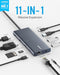 ANKER USB C HUB 11-IN-1 DOCKING STATION 4K@60HZ A83850A1 - GRAY - Like New