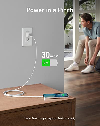 ANKER POWERLINE III LIGHTING TO USB-C CABLES (6FT) A8833 - WHITE - Like New