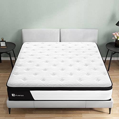 AVENCO 10 INCH FULL MATTRESS, HYBRID MATTRESS, MEDIUM FIRM MATTRESS - BLACK - Brand New