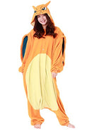 SAZAC POKEMON CHARIZARD KIGURUMI ONESIE ADULT UNISEX, ORANGE/YELLOW/TEAL/WHITE - Brand New