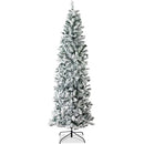 Best Choice Products Flocked Pencil Christmas Tree Unlit Slim Holiday Decoration - Brand New