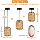 eyassi 2 Pack Pendant Lights with LED Bulb, Boho Hanging Lamp - B0BC15TYMV - Like New