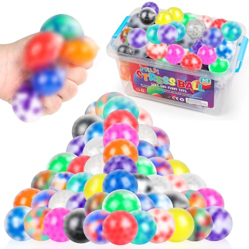 NEOACT 60 Pack Stress Balls,Squishy Squeeze Balls Bulk Fidget - Scratch & Dent
