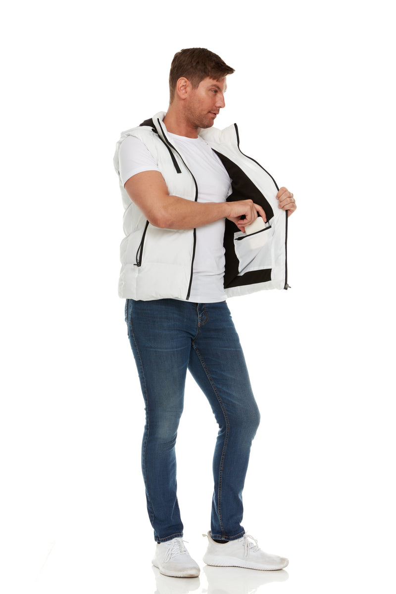HELIOS PAFFUTO HEATED VEST – UNISEX - SIZE: L - WHITE - Like New