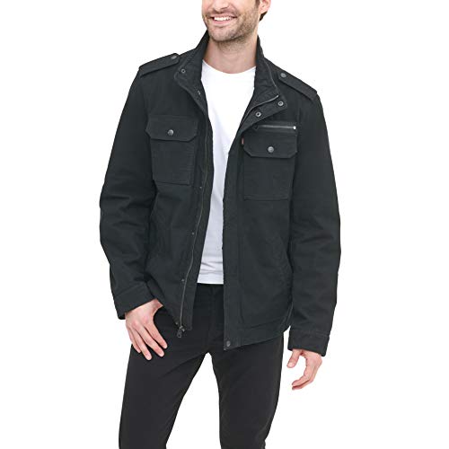 Levi's Men's Washed Cotton Military Jacket - SIZE: MEN XL - BLACK FILLED - Like New