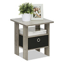 FURINNO ANDREY SIDE TABLE END NIGHT STAND OPEN SHELVES STORAGE 11157GYW/BK -NEW - Brand New