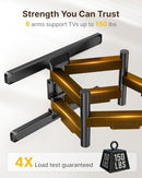 MONTEK PRE-ASSEMBLED FULL MOTION TV WALL MOUNT FOR 43–100 INCH TVS - BLACK - Like New