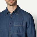 AMAZON ESSENTIALS MEN'S MODERN OVERSIZED-FIT DENIM BUTTON-DOWN SHIRT MEN L - Brand New