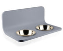 Elevated Cat & Dog Bowl Set Help Digestion Wall-Mount Monty & Coconut - Grey - Brand New