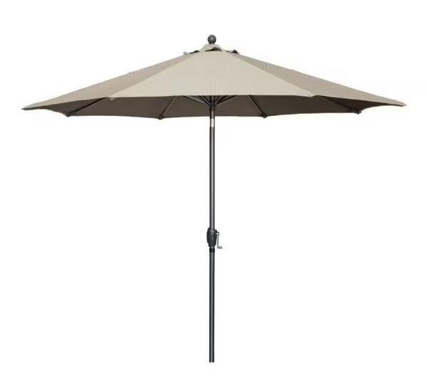 CALIFORNIA UMBRELLA 9 FT. DARK ASH ALUMINUM MARKET PATIO PUSH TILT CRANK - WHEAT - Like New
