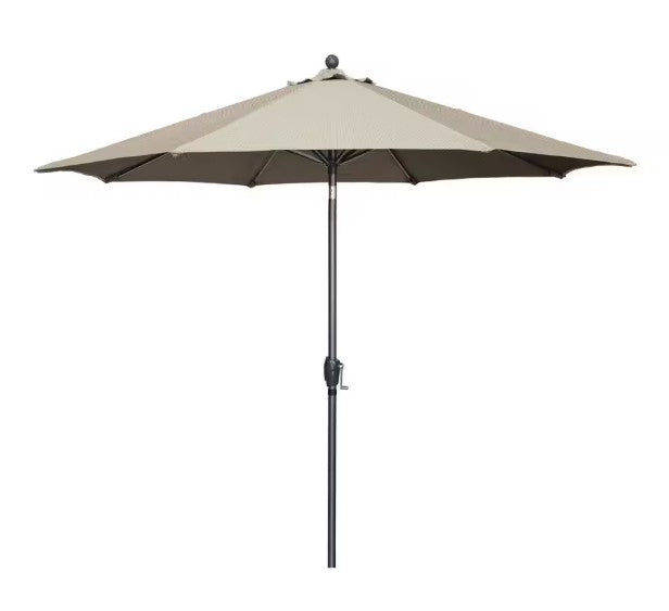 CALIFORNIA UMBRELLA 9 FT. DARK ASH ALUMINUM MARKET PATIO PUSH TILT CRANK - WHEAT - Like New