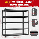 LAUXERY HEAVY DUTY GARAGE SHELVING BOLTLESS STORAGE RACK 72" H X 48" W X 18.9" D - Like New