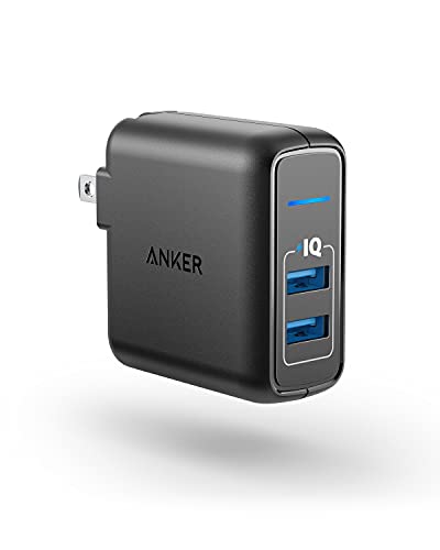 ANKER USB CHARGER, ANKER ELITE DUAL PORT 24W WALL CHARGER A2023 - BLACK - Like New