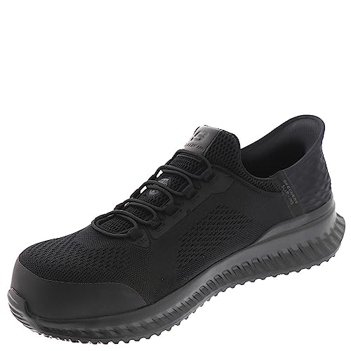SKECHERS MEN'S HANDS FREE SLIP-INS TILIDO FLETCHIT COMP TOE BLACK SIZE 11 WIDE - Brand New