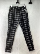 GINGTTO MEN'S SKINNY FIT PLAID PANTS - SIZE: MEN 32 - BLACK AND WHITE PLAID - Brand New