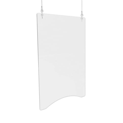 DEFLECTO HANGING BARRIER, 23.75" X 35.75", ACRYLIC, CLEAR, 2/CARTON (PBCHA2436) - Brand New