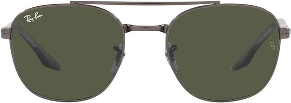 Ray-Ban Rb3688 Square Sunglasses - GUNMETAL (Frame), GREEN Like New
