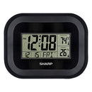 SHARP ATOMIC CLOCK, 9 5/8" H X 9 13/16" D X 1 7/16" D, 110987 - BLACK - Like New