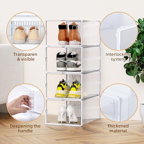 JONYJ 12 PACK SHOE ORGANIZER - WHITE - Like New