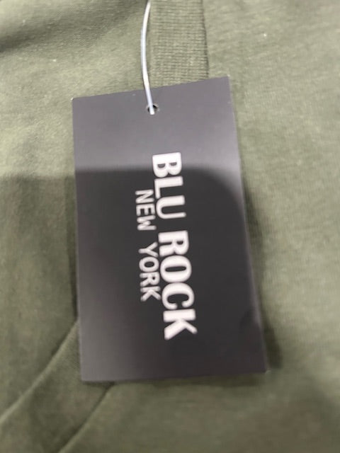 BLU ROCK LARGE OLIVE SHORT SLEEVE T SHIRT - SIZE: MEN L - OLIVE - Brand New