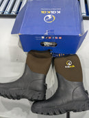 KALKAL RUBBER BOOTS MEN WATERPROOF INSULATED RAIN BOOTS - SIZE: 9 - BLACK/BROWN - Like New