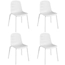 KM LEGEND MODERN CHAIRS WITH METAL FOR LIVING, ROOM, KITCHEN, SET OF 4 - WHITE - Like New