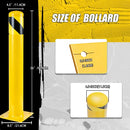 Life Safety Bollards, 36inch Height Bollard Post, Yellow Parking Barrier Post - Brand New