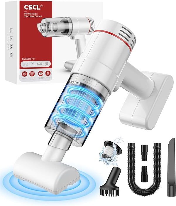 CSCL Handheld Car Vacuum Cleaner for Car Home Office PJ-116C - White/Red - Like New