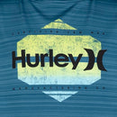 HURLEY BOYS LONG SLEEVE HOODED GRAPHIC T-SHIRT M S RIFT BLUE HEATHER - Like New