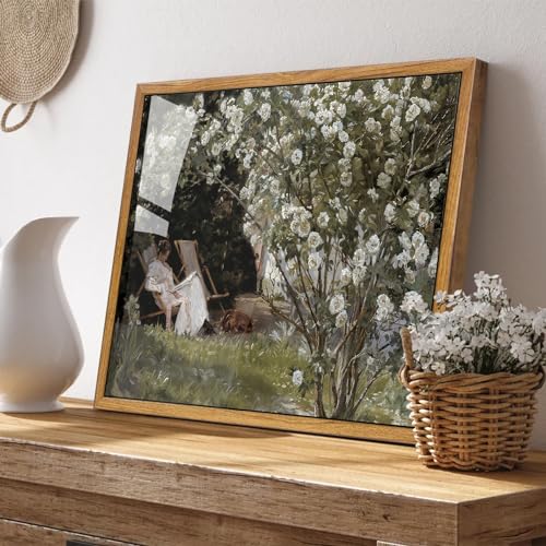KBKBART Framed Vintage Canvas Wall Art, Retro French Country - Scratch & Dent