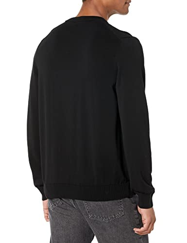 LACOSTE MENS LONG SLEEVE CREW NECK REGULAR FIT SWEATER SIZE MEN L BLACK - Brand New