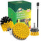 SCRUBIT DRILL BRUSH ATTACHMENT SET POWER SCRUBBER TILE GROUT TOOL - YELLOW - Like New