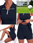 FKEEP WOMEN'S GOLF TENNIS DRESS WITH SHORTS AND POCKETS - SIZE: WOMEN XL - NAVY - Brand New