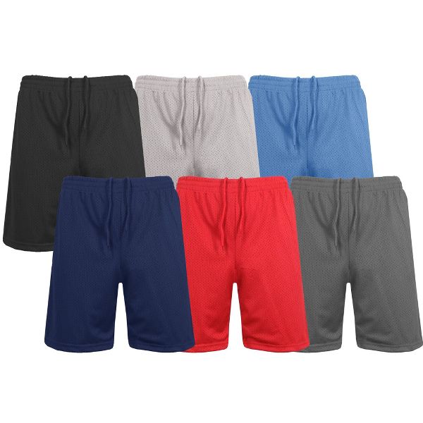 JUMP START MEN'S LIGHTWEIGHT BREATHABLE MOISTURE WICKING MESH SHORTS - M - BLACK - Brand New