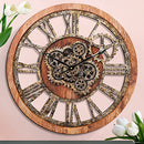 HOIBAI LARGE WALL CLOCK 24 INCH CLOCKS FOR LIVING ROOM DECOR - STEAMPUNK BROWN - Like New