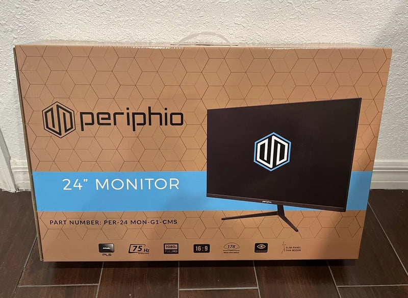 PERIPHIO 24" 1080P GAMING MONITOR -75HZ 1080P HD - BLACK - Like New