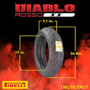 Pirelli Diablo Rosso II 180/55 ZR 17 M/C (73W) TL Rear Motorcycle Tire - Brand New