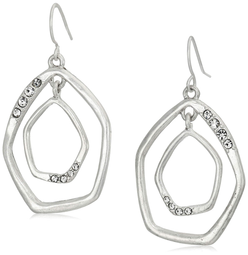 The SAK Pave Orbit Earrings SE0513 - Silver - Brand New