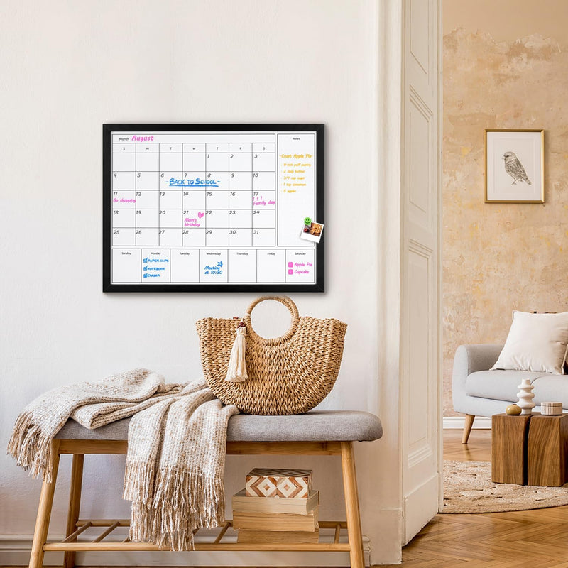 GENERIC 3-IN-1 DRY ERASE CALENDAR FOR WALL, MAGNETIC MONTHLY & WEEKLY CALENDAR - Brand New