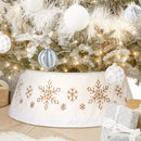 LASPERAL White Christmas Tree Collar, 30" Gold Snowflake Tree Ring - Like New
