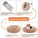 FITION DOG CAT BED DONUT BED PUPPY KITTEN WASHABLE ROUND FLUFFY - TANISH PINK - Brand New