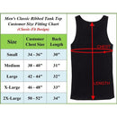 BLU ROCK MEN'S RIBBED CLASSIC TANK TOPS 5 PACK, SIZE MEDIUM - BLACK - Brand New