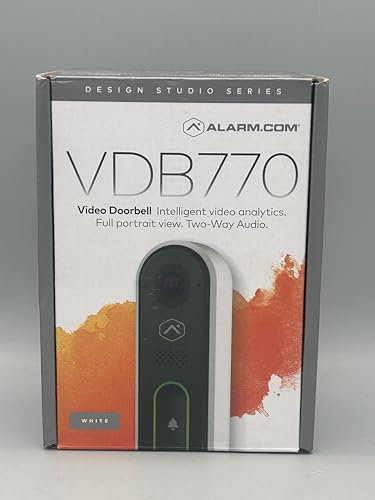ALARM.COM ADC-VDB770 VIDEO DOORBELL - BLACK/WHITE - Like New