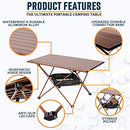 ALPCOUR PORTABLE CAMPING TABLE – LIGHTWEIGHT, COMPACT FOLDING - LARGE - COFFEE - Like New