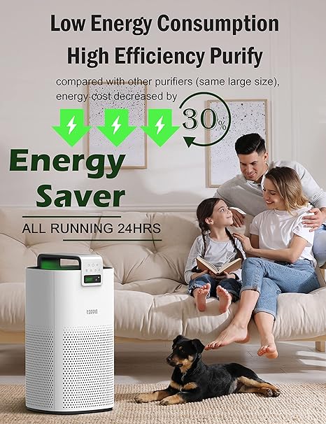 TOPPIN HEPA Air Purifiers True H13 HEPA Filter Up to 1590 ft² TPAP004 - WHITE - Like New