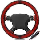 ZONETECH CAR HEATED STEERING WHEEL COVER 12V VEHICLE WARMER RAPID HEAT - BLACK - Like New
