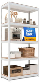 HOMEDANT HOUSE 36.2"W 5 TIER HEAVY DUTY GARAGE 1PACK - WHITE/BROWN - Like New